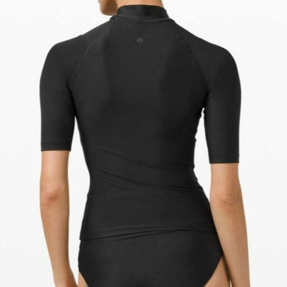 Lululemon Waterside UV Protection Short Sleeve Rash Guard Black W2CN9S Women XL - Picture 4 of 10